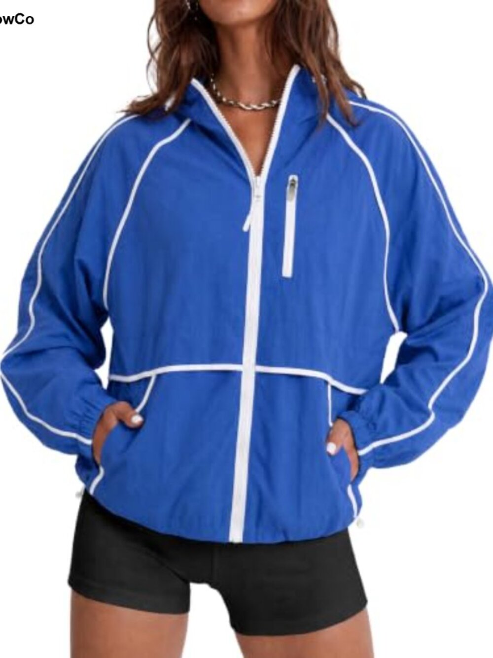 Lightweight Hooded Athletic Running Jacket Full Zip Workout